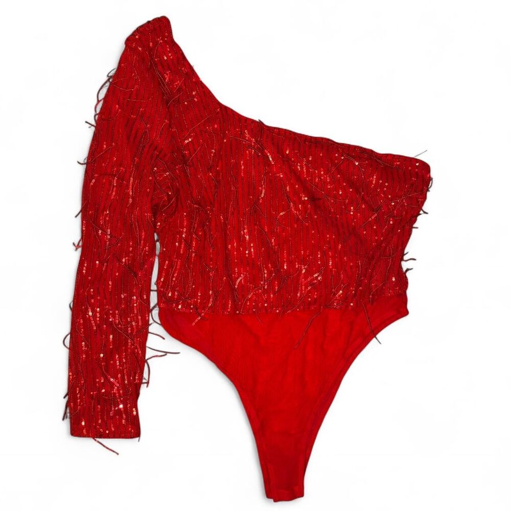 Shein Women's Red Bodysuit